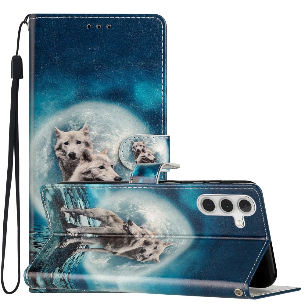 Cover portafoglio Samsung Galaxy A54 lupi