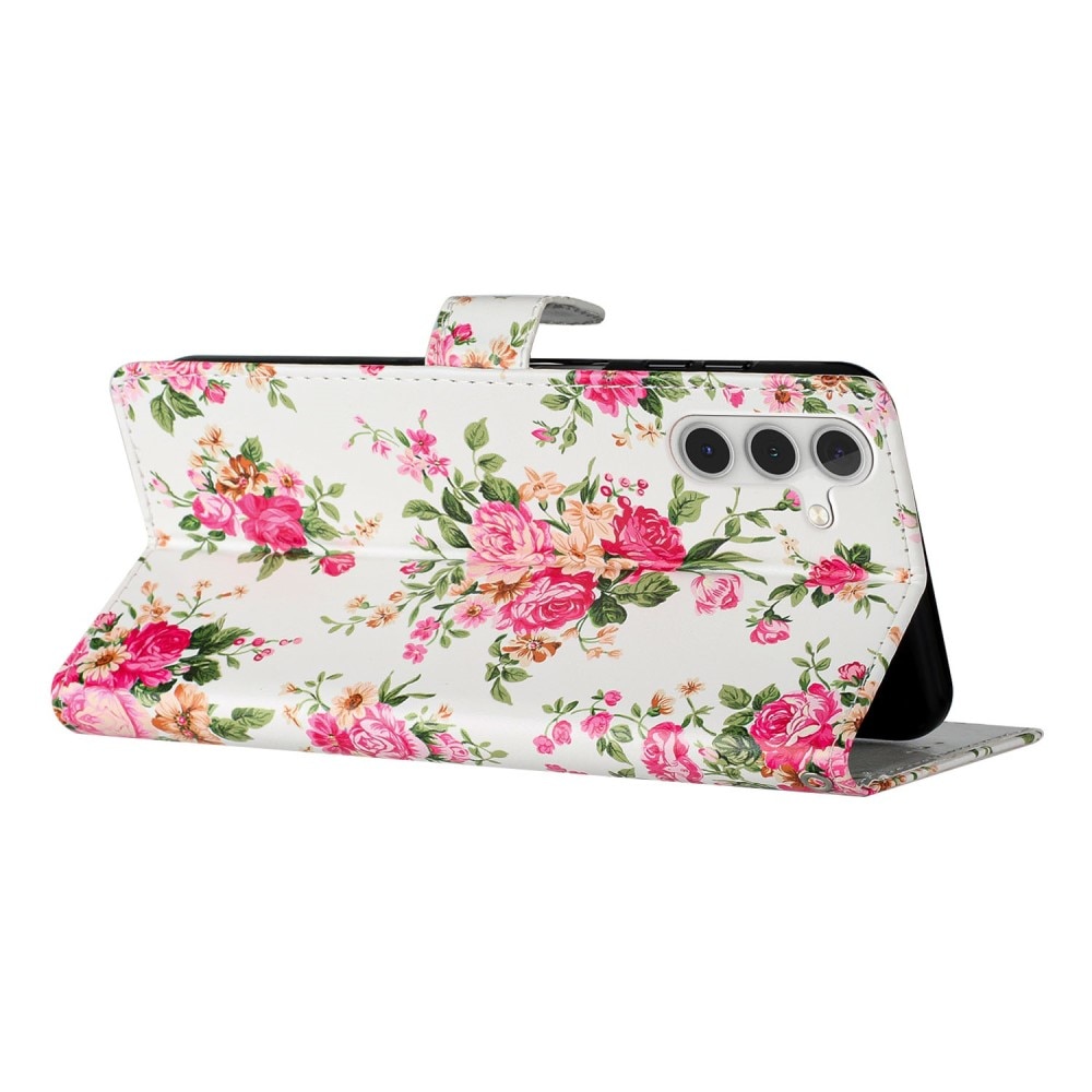 Cover portafoglio Samsung Galaxy A54 fiori rosa