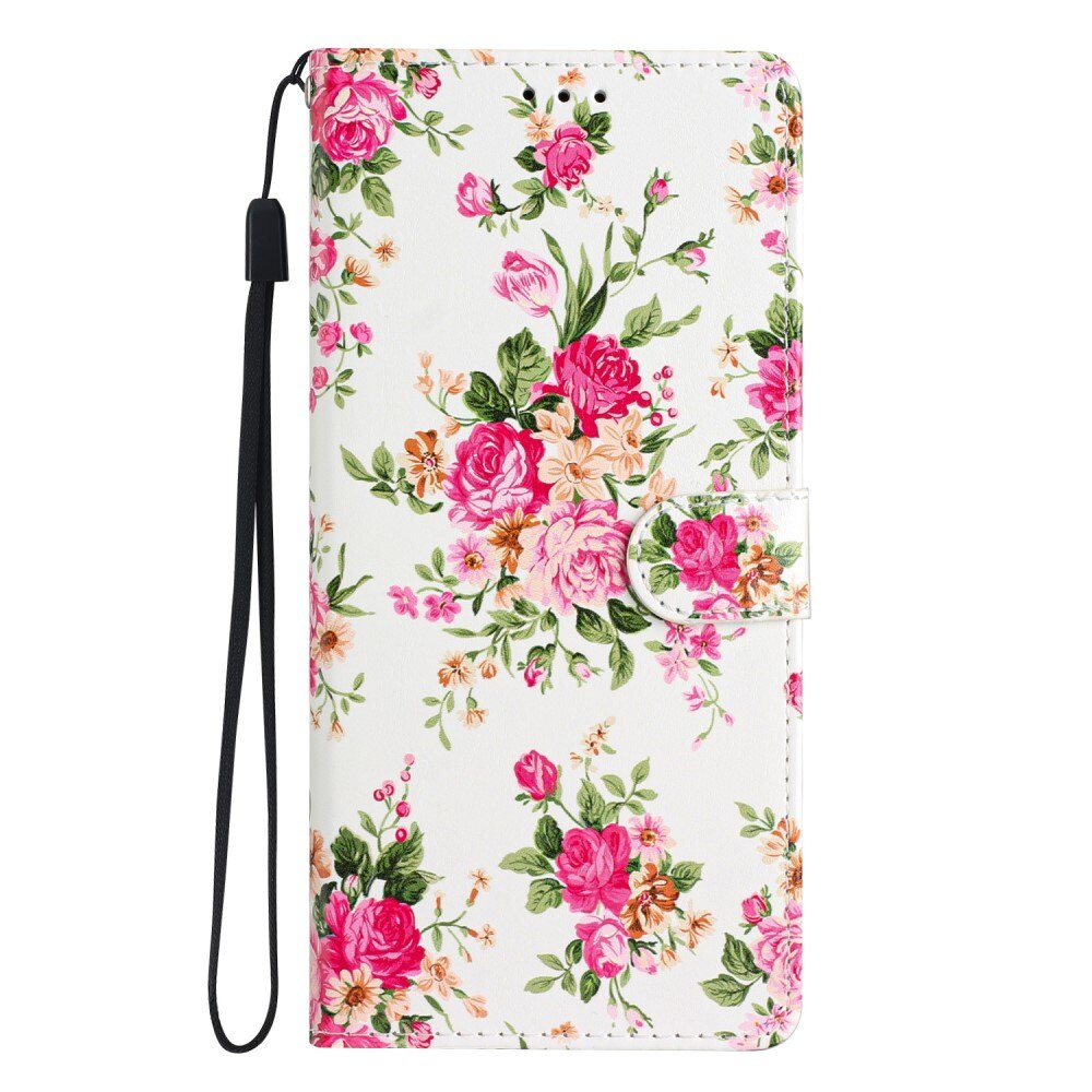 Cover portafoglio Samsung Galaxy A54 fiori rosa