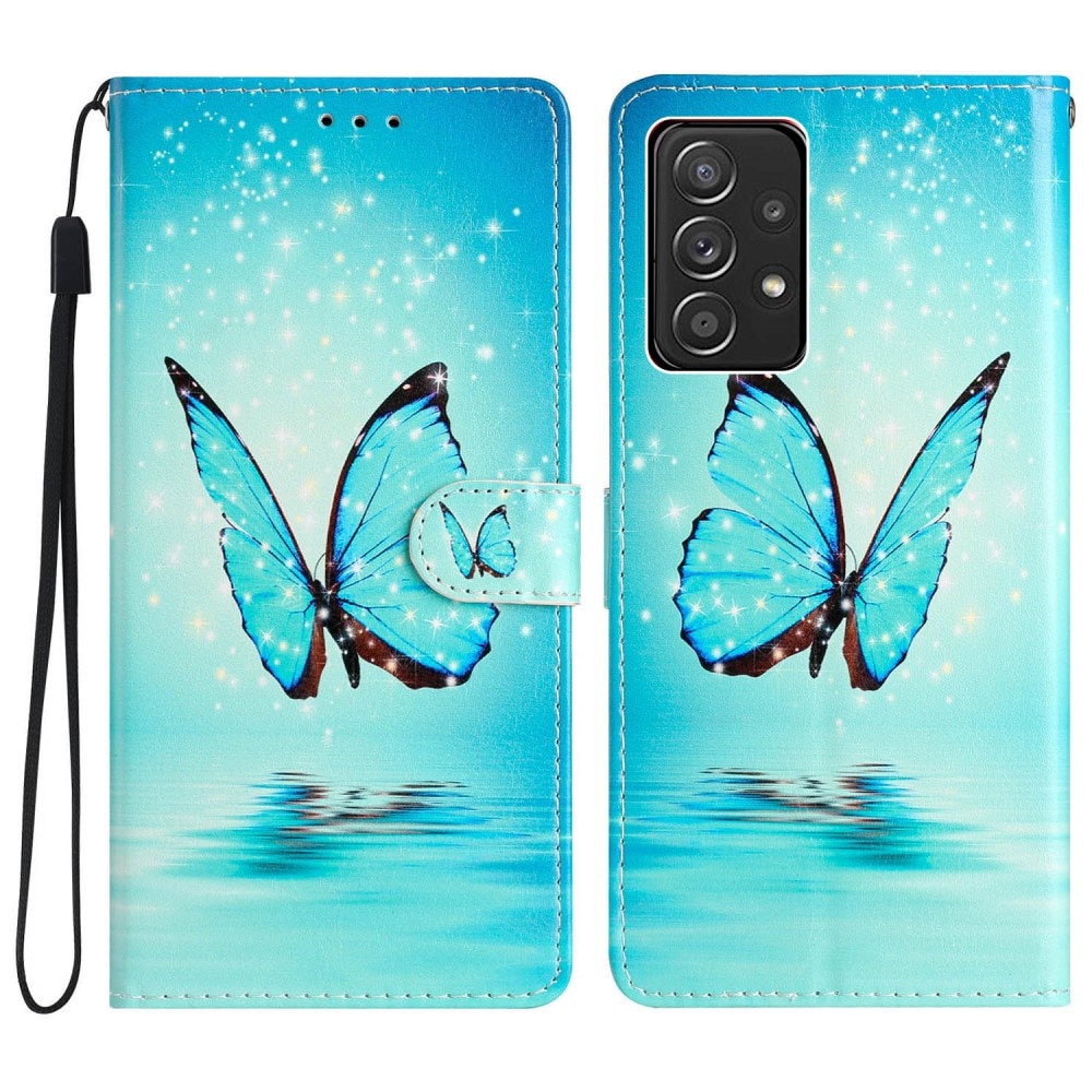 Cover portafoglio Samsung Galaxy A53 farfalle blu
