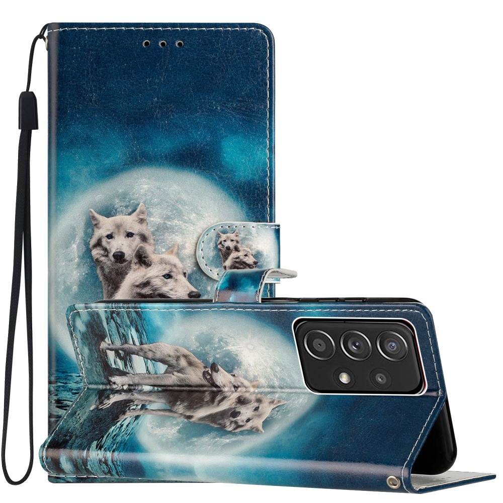 Cover portafoglio Samsung Galaxy A53 lupi
