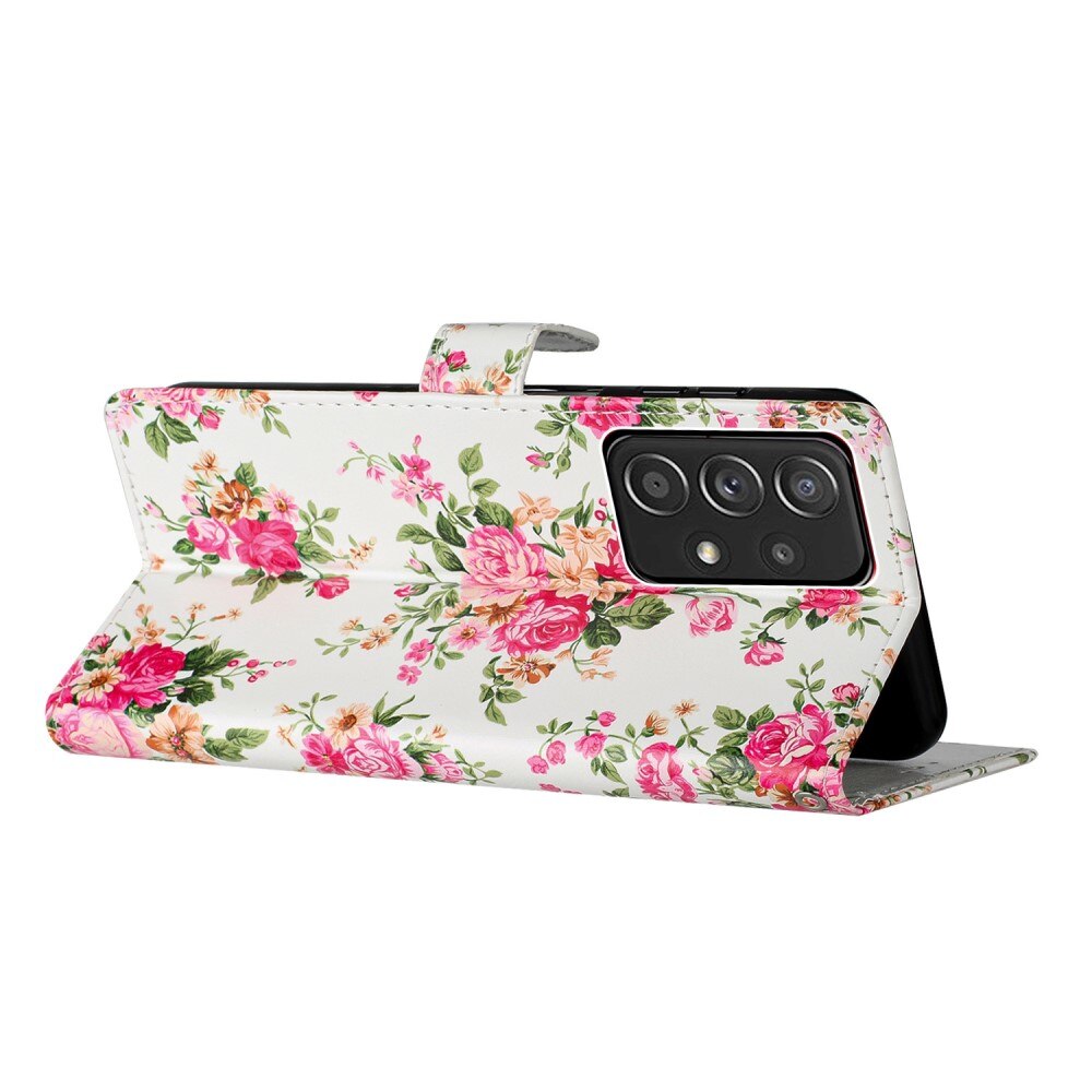 Cover portafoglio Samsung Galaxy A53 fiori rosa