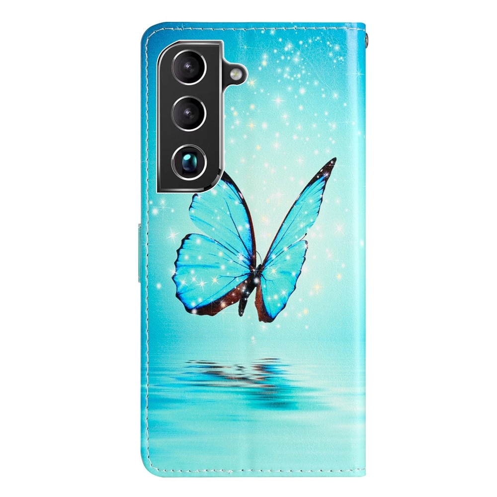 Cover portafoglio Samsung Galaxy S22 farfalle blu