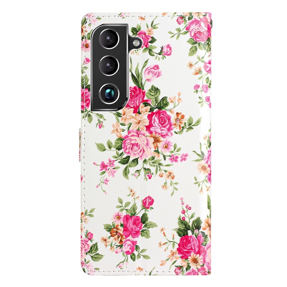 Cover portafoglio Samsung Galaxy S22 fiori rosa