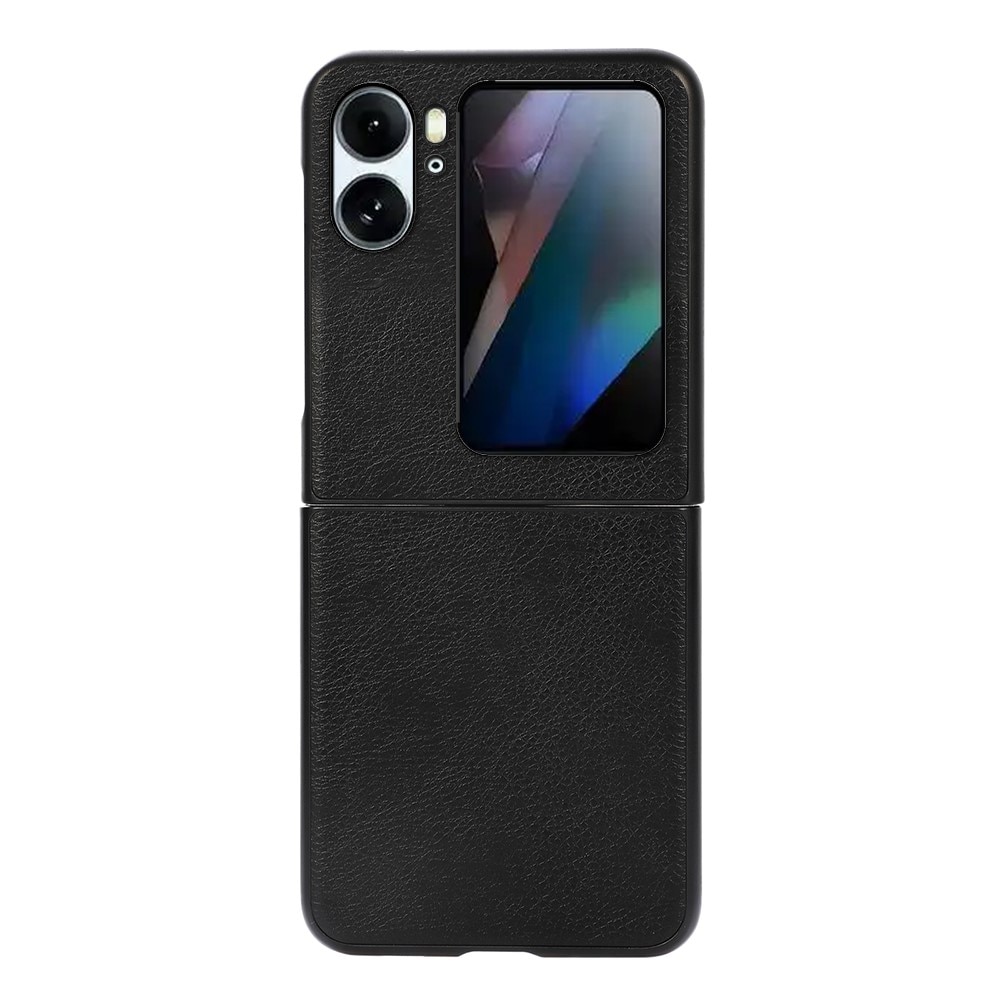 Cover in pelle Oppo Find N2 Flip nero