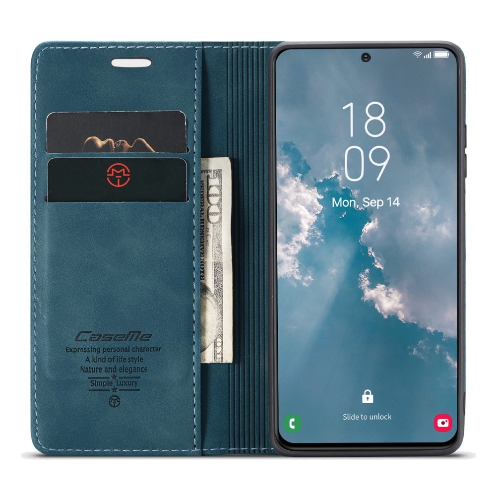 Custodie a portafoglio sottili Samsung Galaxy S23 blu