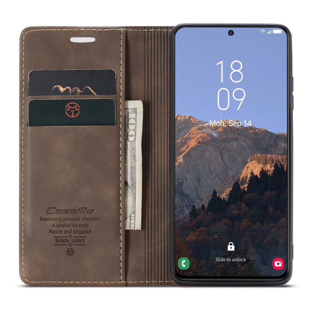 Custodie a portafoglio sottili Samsung Galaxy S23 Plus Marrone