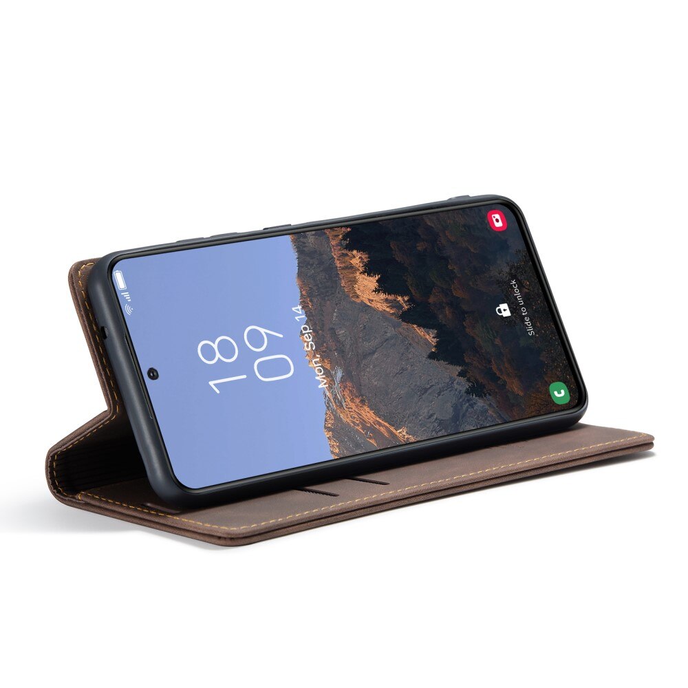 Custodie a portafoglio sottili Samsung Galaxy S23 Plus Marrone