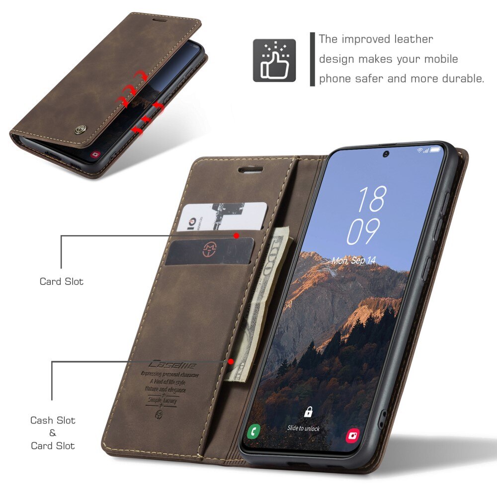 Custodie a portafoglio sottili Samsung Galaxy S23 Plus Marrone