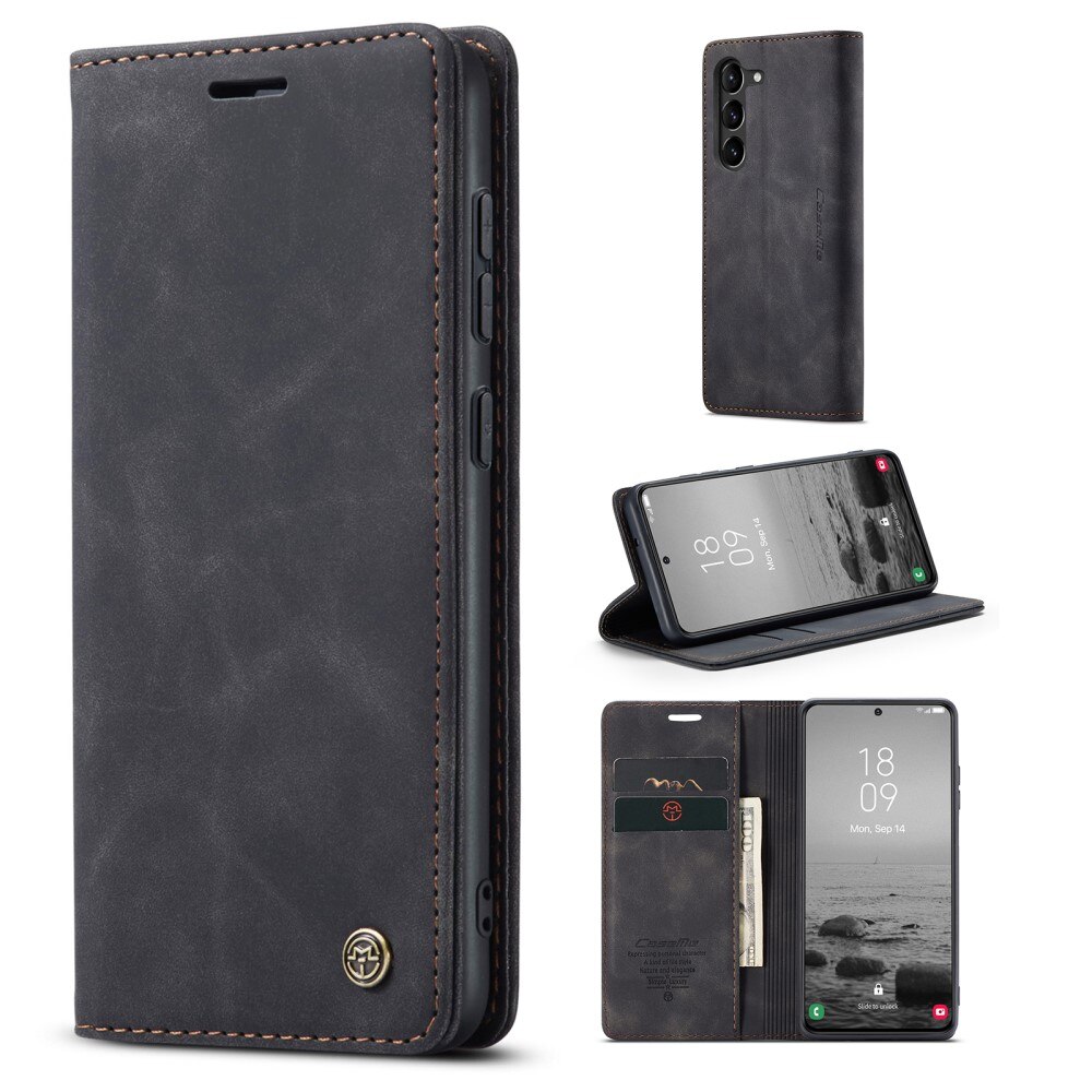 Custodie a portafoglio sottili Samsung Galaxy S23 Plus Nero