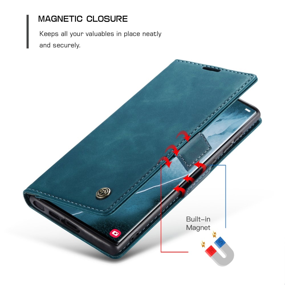 Custodie a portafoglio sottili Samsung Galaxy S23 Ultra blu