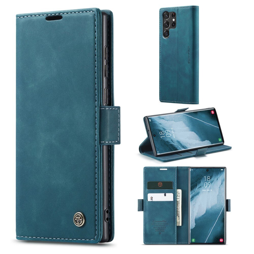 Custodie a portafoglio sottili Samsung Galaxy S23 Ultra Blu