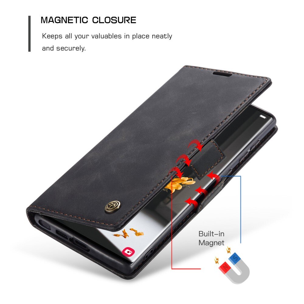 Custodie a portafoglio sottili Samsung Galaxy S23 Ultra Nero