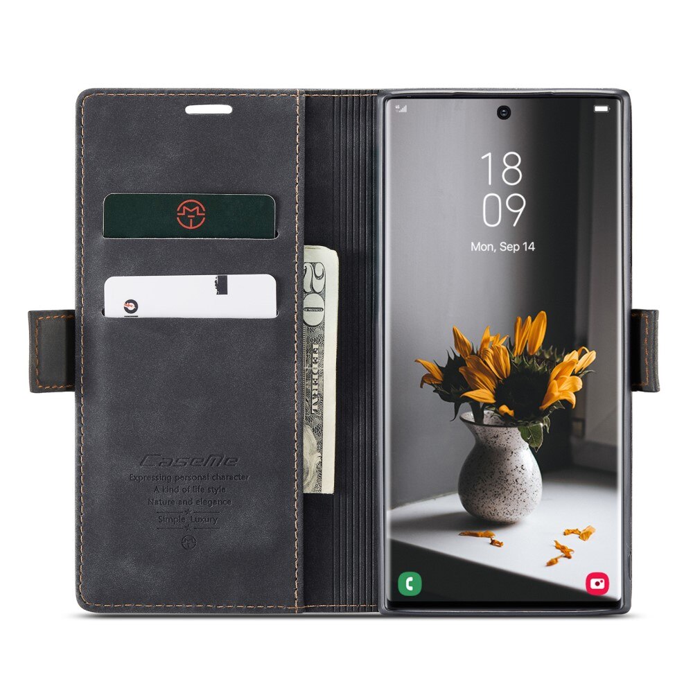 Custodie a portafoglio sottili Samsung Galaxy S23 Ultra Nero