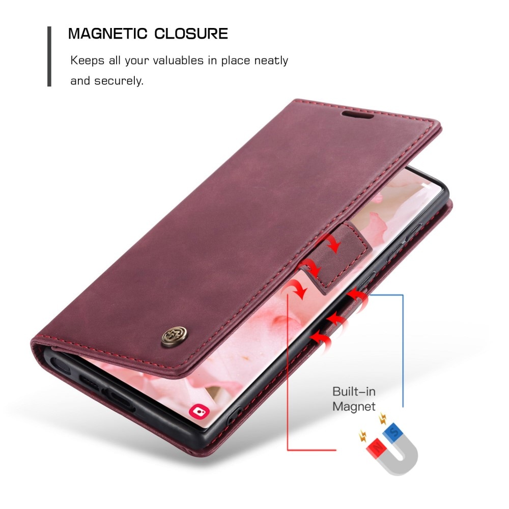 Custodie a portafoglio sottili Samsung Galaxy S23 Ultra rosso