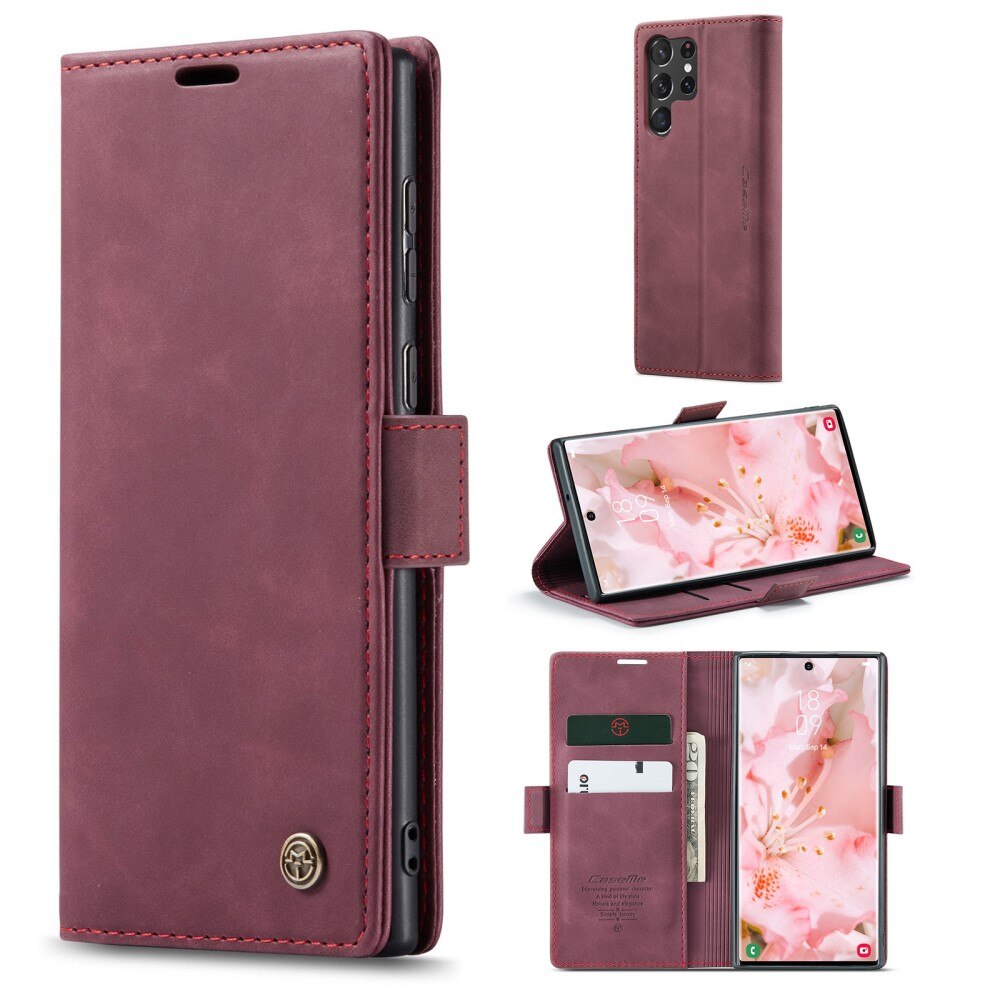 Custodie a portafoglio sottili Samsung Galaxy S23 Ultra Rosso