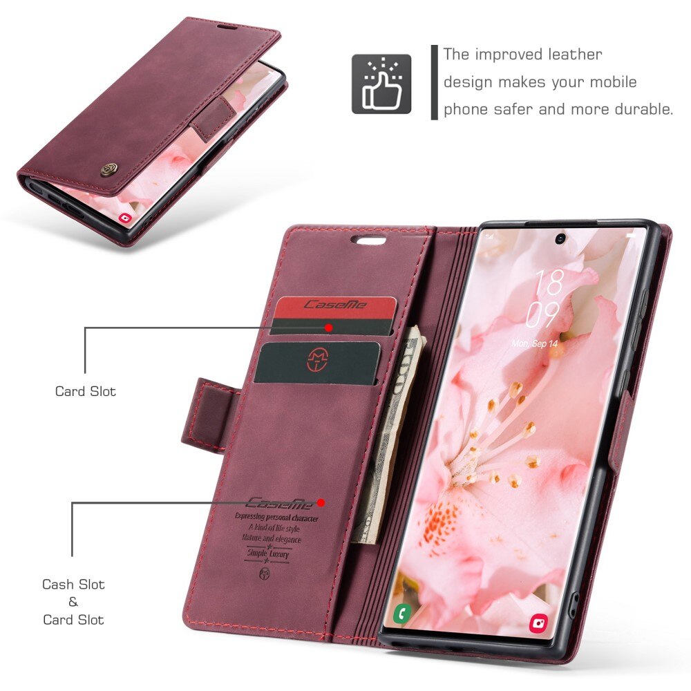 Custodie a portafoglio sottili Samsung Galaxy S23 Ultra Rosso