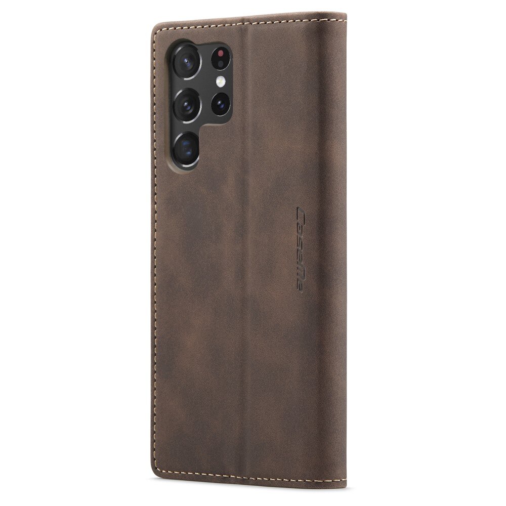 Custodie a portafoglio sottili Samsung Galaxy S23 Ultra Marrone