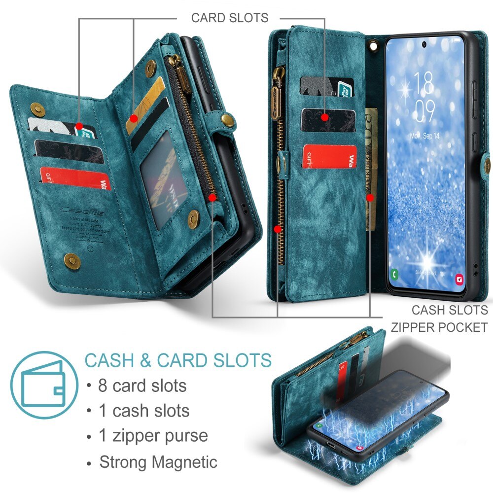 Cover portafoglio Multi-Slot Samsung Galaxy S23 Plus Blu