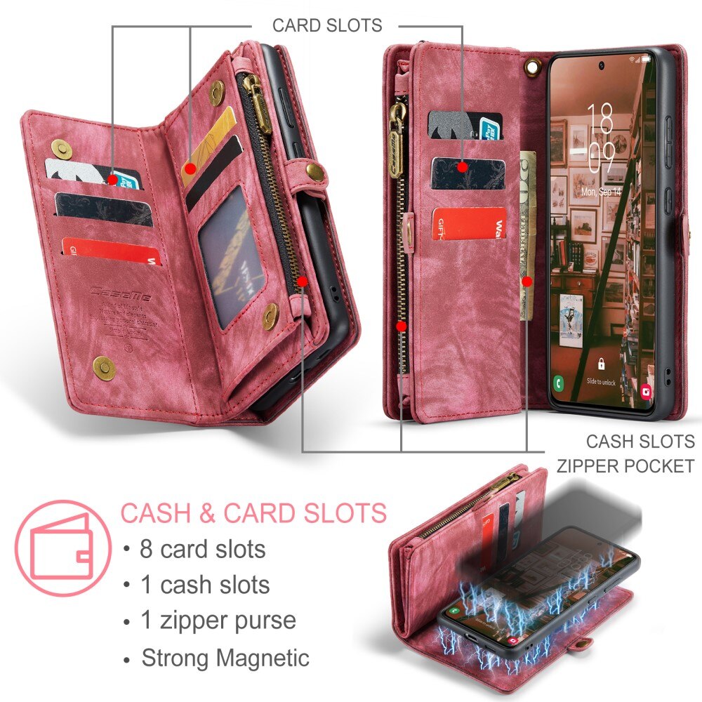 Cover portafoglio Multi-Slot Samsung Galaxy S23 Plus Rosso