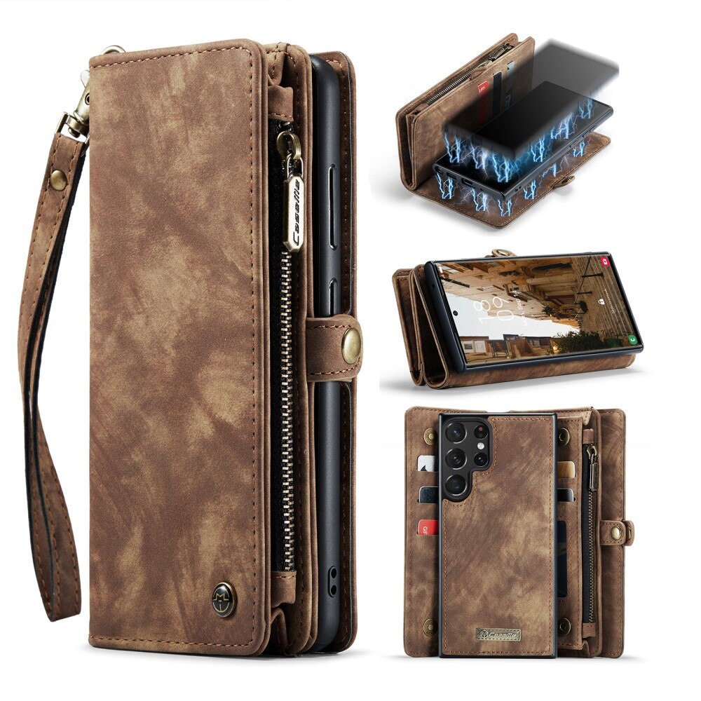 Cover portafoglio Multi-Slot Samsung Galaxy S23 Ultra marrone