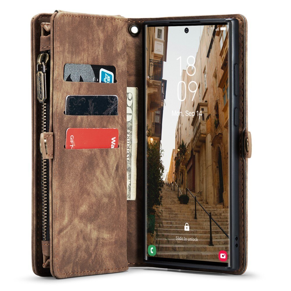 Cover portafoglio Multi-Slot Samsung Galaxy S23 Ultra marrone