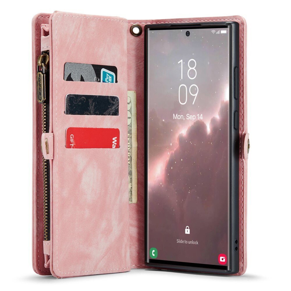 Cover portafoglio Multi-Slot Samsung Galaxy S23 Ultra rosa