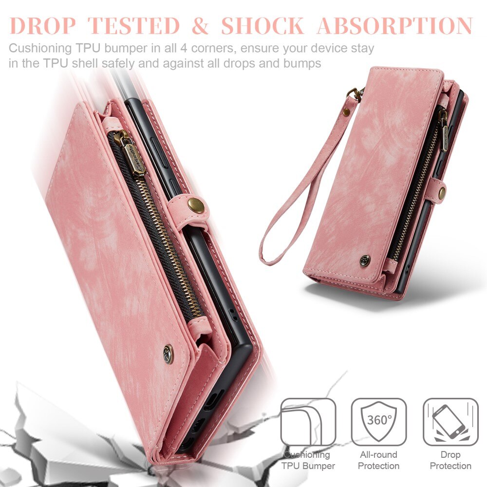 Cover portafoglio Multi-Slot Samsung Galaxy S23 Ultra rosa