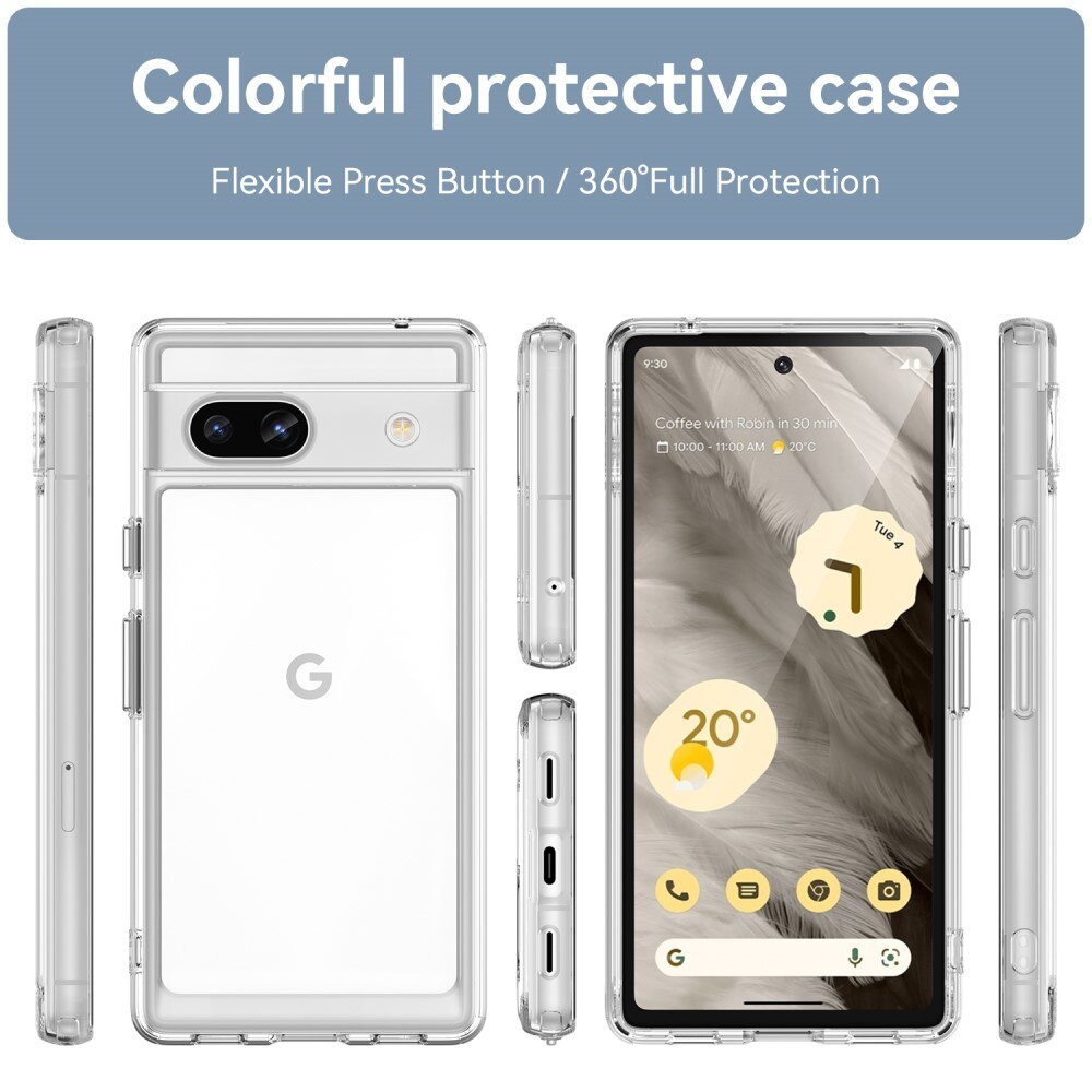 Cover ibrido Crystal Hybrid per Google Pixel 7a, trasparente