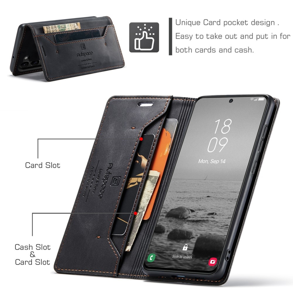 Custodia-portafoglio anti-RFID per Samsung Galaxy S23 nero