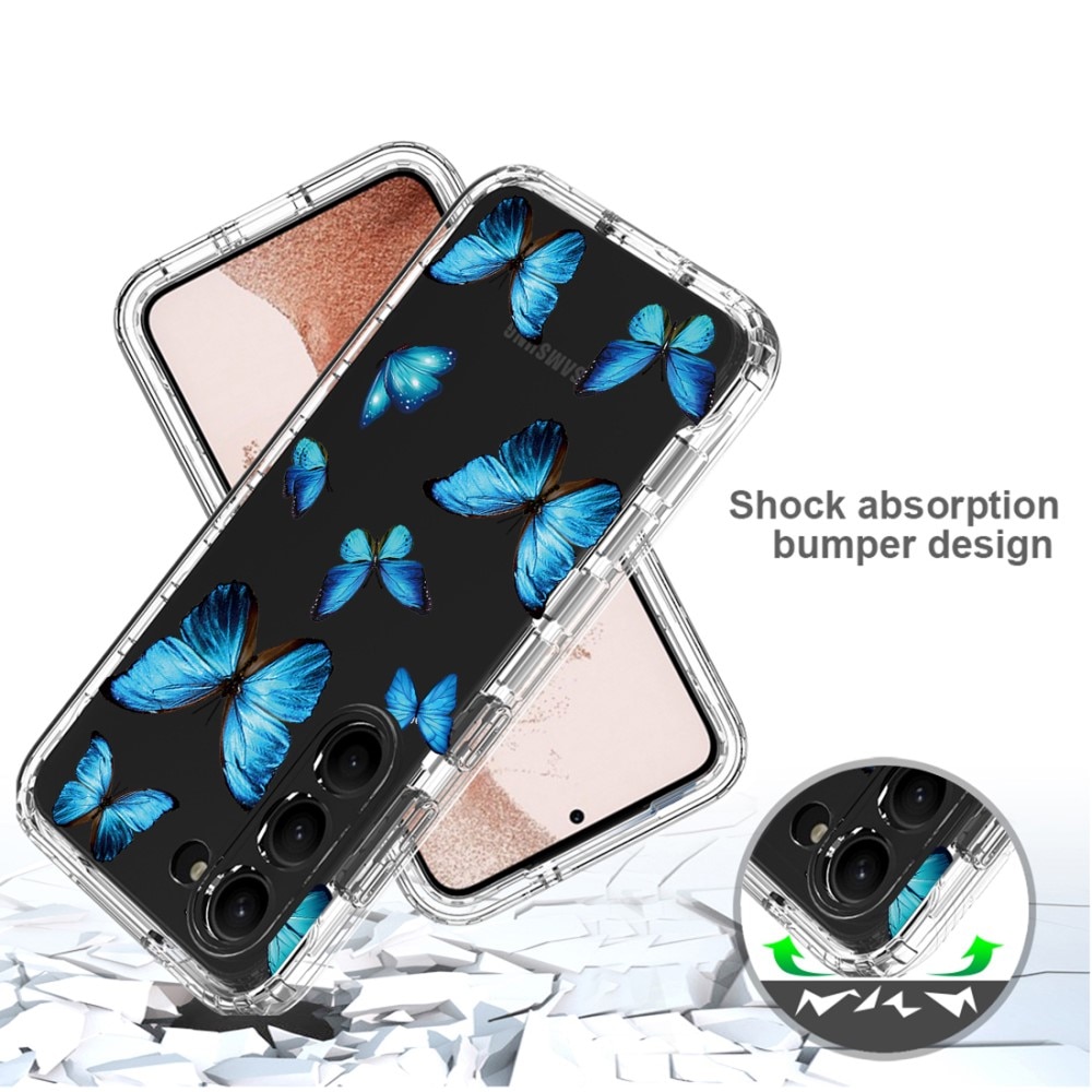 Cover protezione totale Samsung Galaxy S23 farfalle