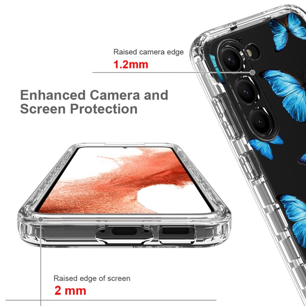 Cover protezione totale Samsung Galaxy S23 farfalle