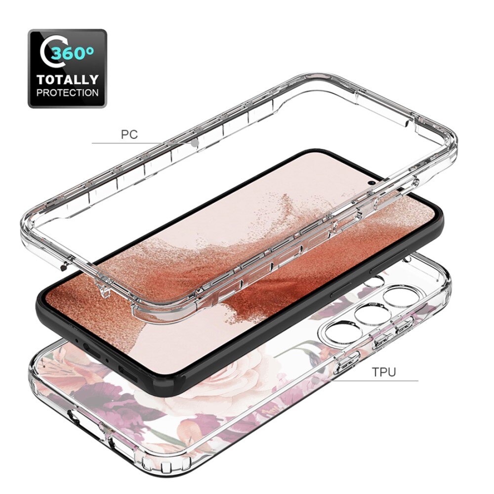 Cover protezione totale Samsung Galaxy S23 fiori