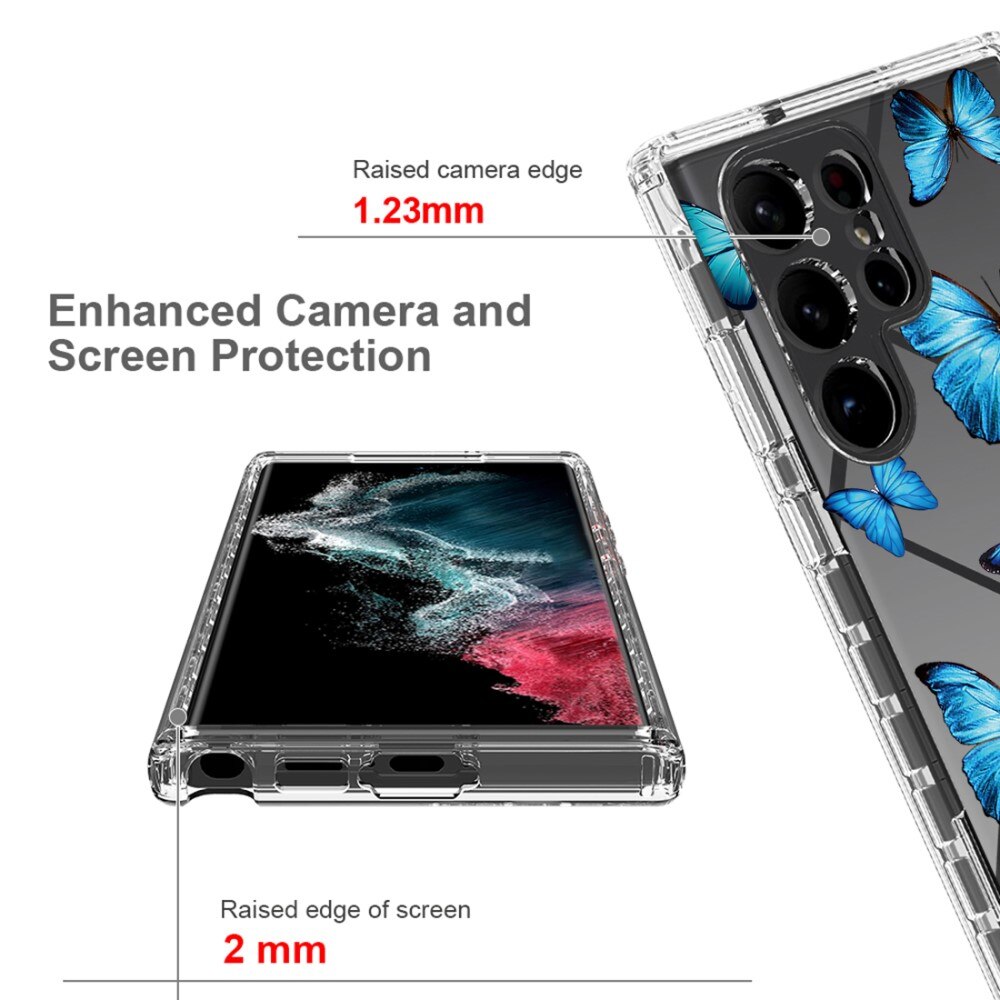 Cover protezione totale Samsung Galaxy S23 Ultra farfalle