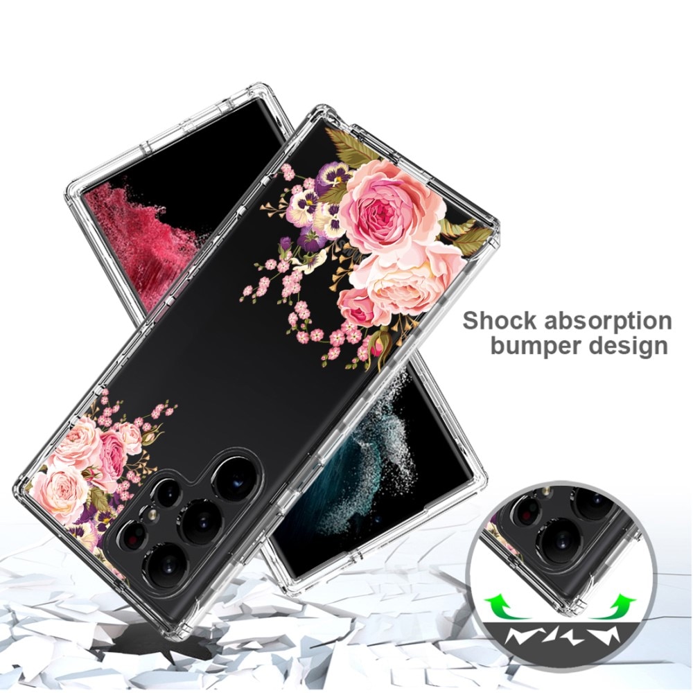 Cover protezione totale Samsung Galaxy S23 Ultra fiori