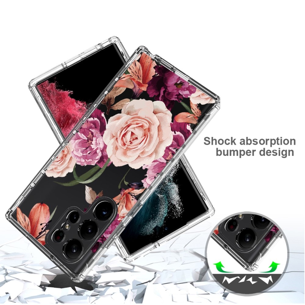 Cover protezione totale Samsung Galaxy S23 Ultra fiori