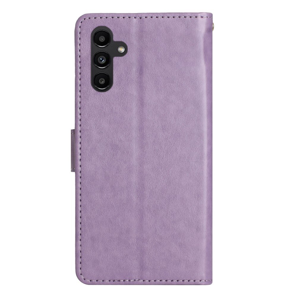 Custodia in pelle a farfalle per Samsung Galaxy A54, viola