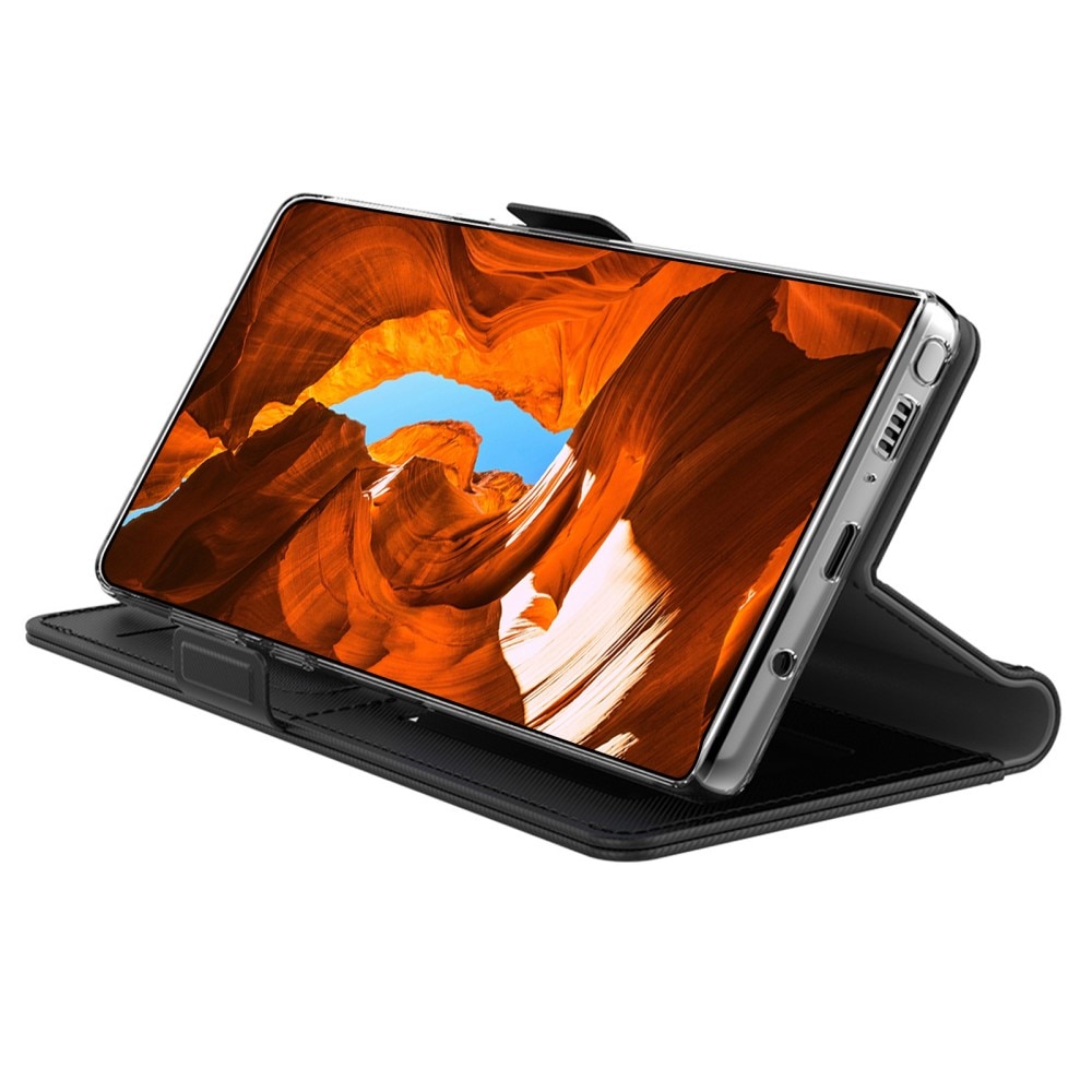 Custodia a portafoglio Specchio Samsung Galaxy S23 Ultra nero