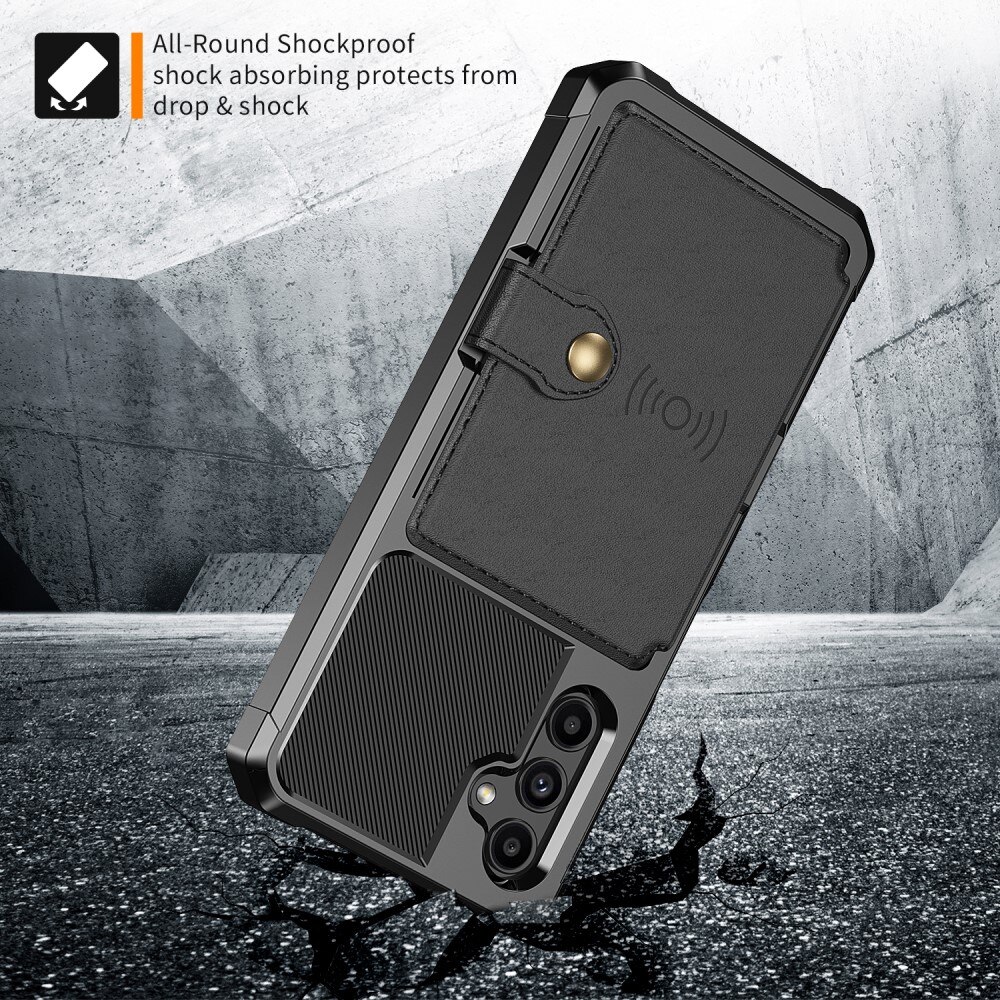 Cover con portacarte Tough Multi-slot Samsung Galaxy A14 nero