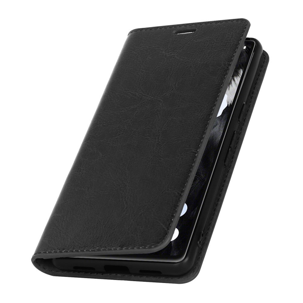 Cover Portafoglio in vera pelle Google Pixel 7a Nero