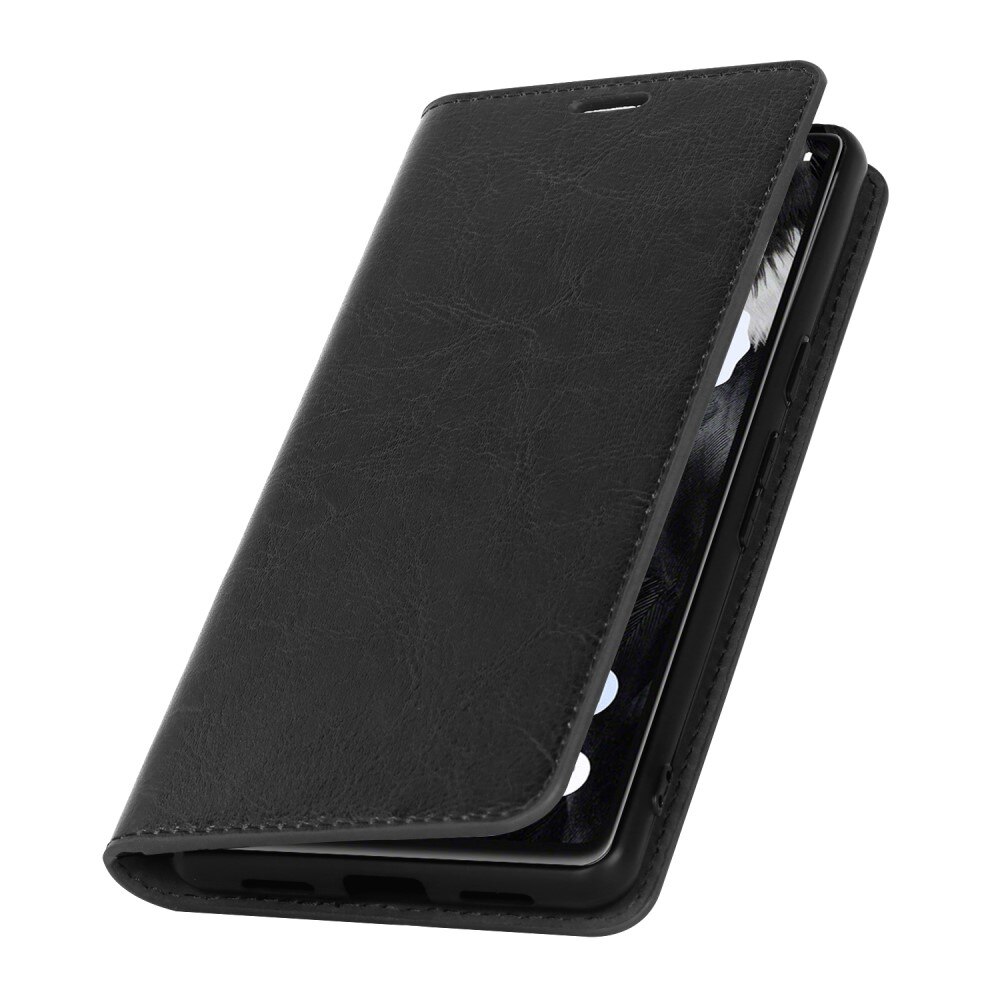 Cover Portafoglio in vera pelle Google Pixel 7a nero