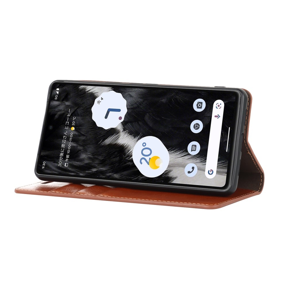 Cover Portafoglio in vera pelle Google Pixel 7a marrone