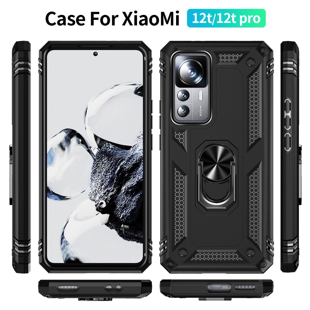 Cover ibride con anello Xiaomi 12T/12T Pro nero