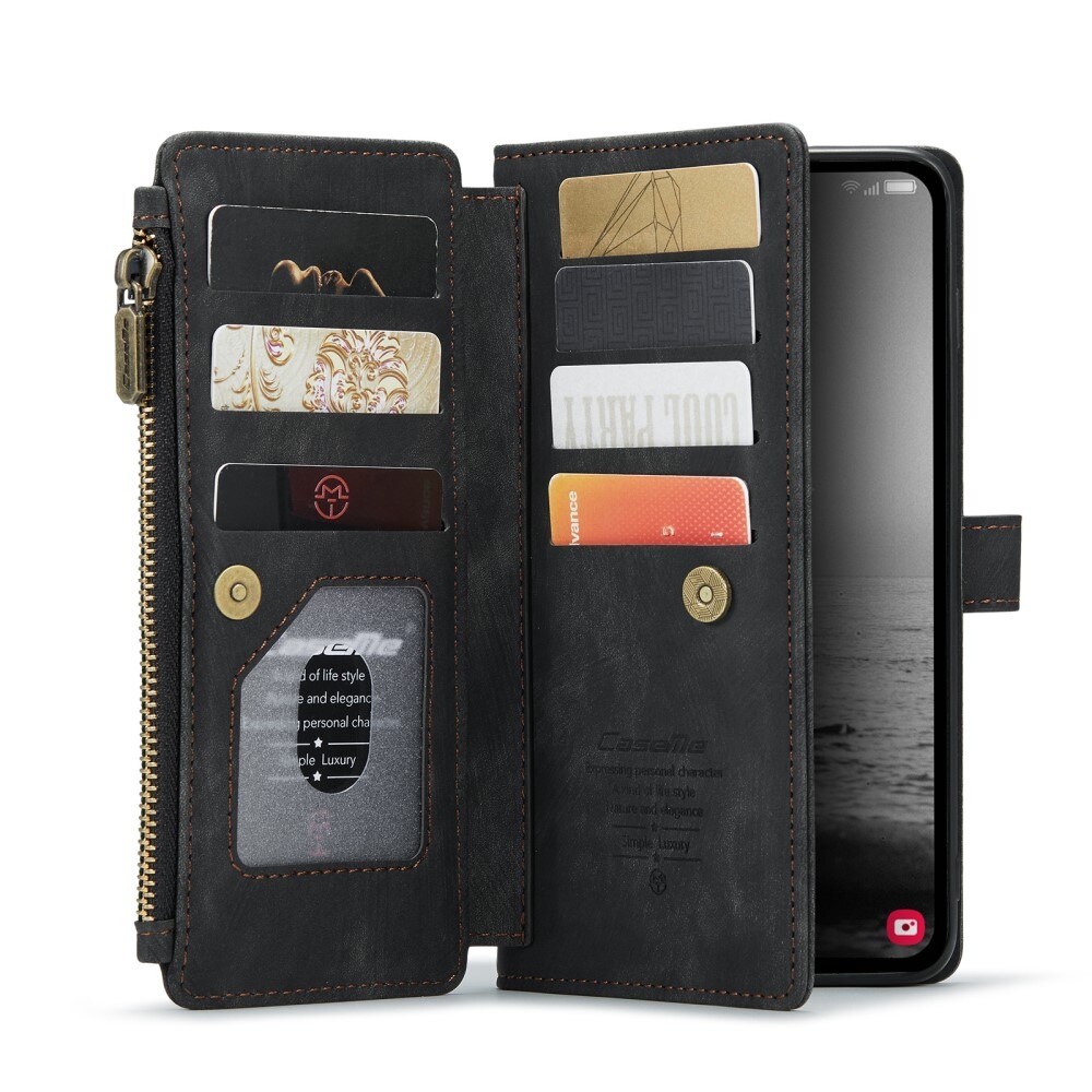 Custodie a portafoglio Zipper Samsung Galaxy A14 Nero