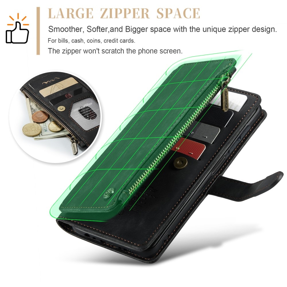 Custodie a portafoglio Zipper Samsung Galaxy A14 Nero