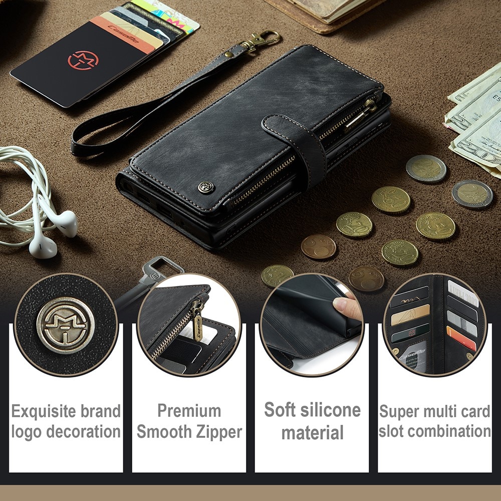 Custodie a portafoglio Zipper Samsung Galaxy A34 nero