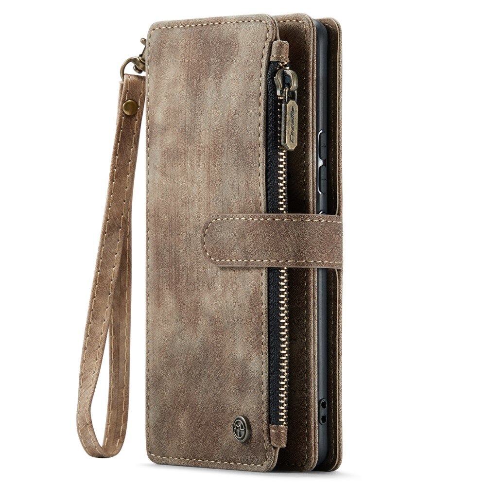 Custodie a portafoglio Zipper Samsung Galaxy A54 Marrone