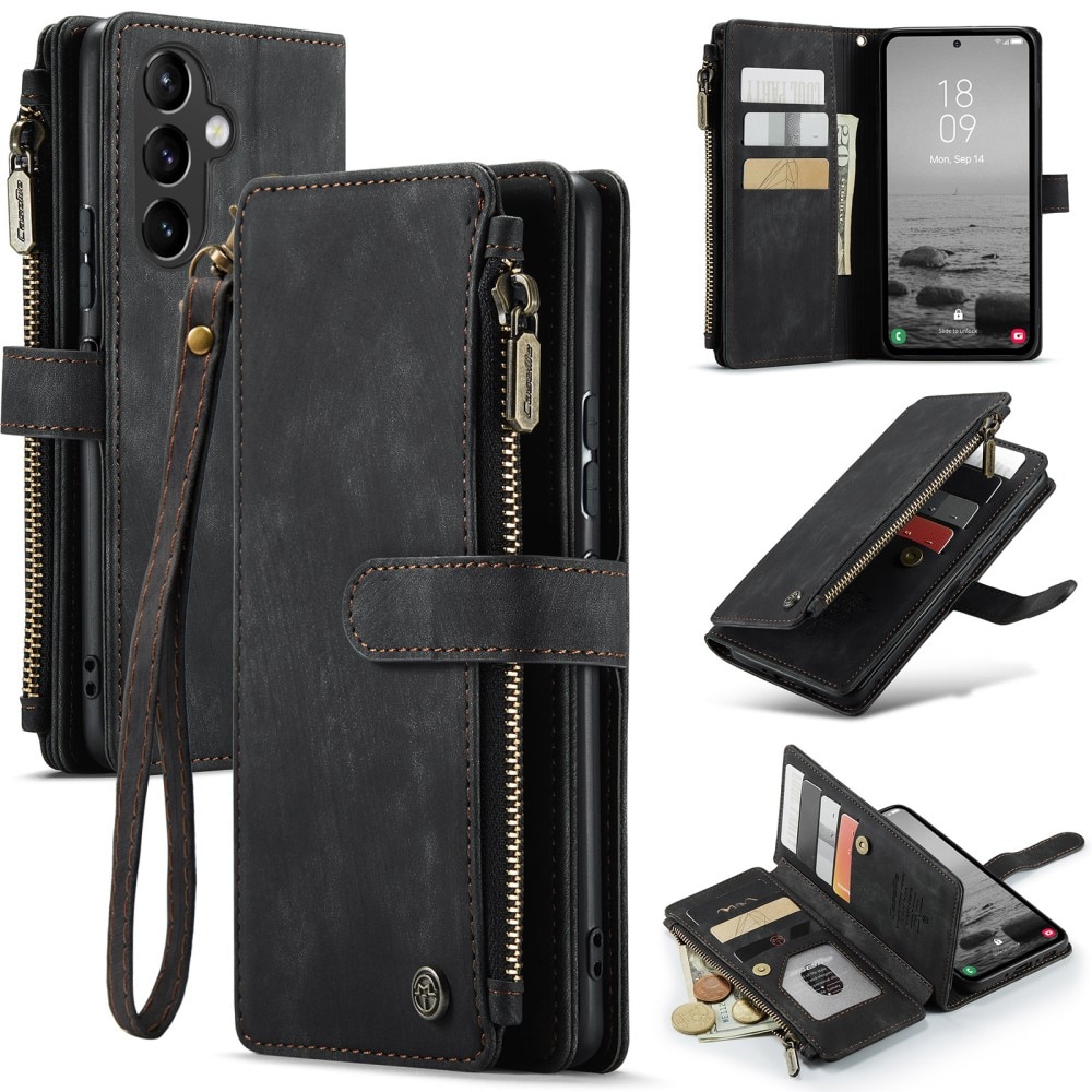 Custodie a portafoglio Zipper Samsung Galaxy A54 nero