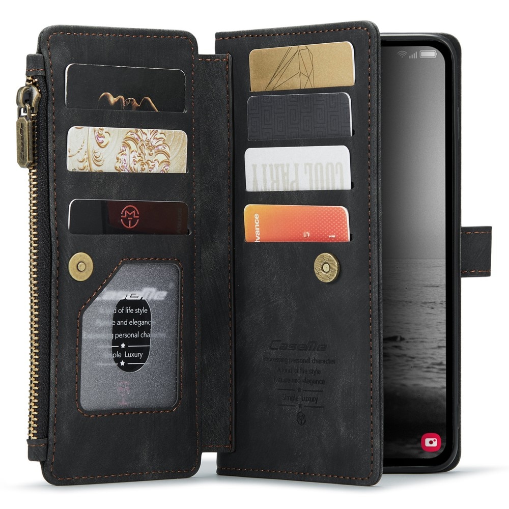 Custodie a portafoglio Zipper Samsung Galaxy A55 nero