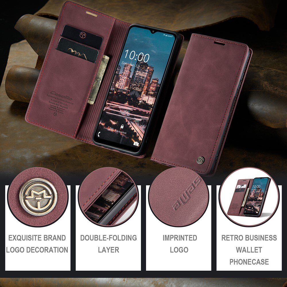 Custodie a portafoglio sottili Samsung Galaxy A14 Rosso